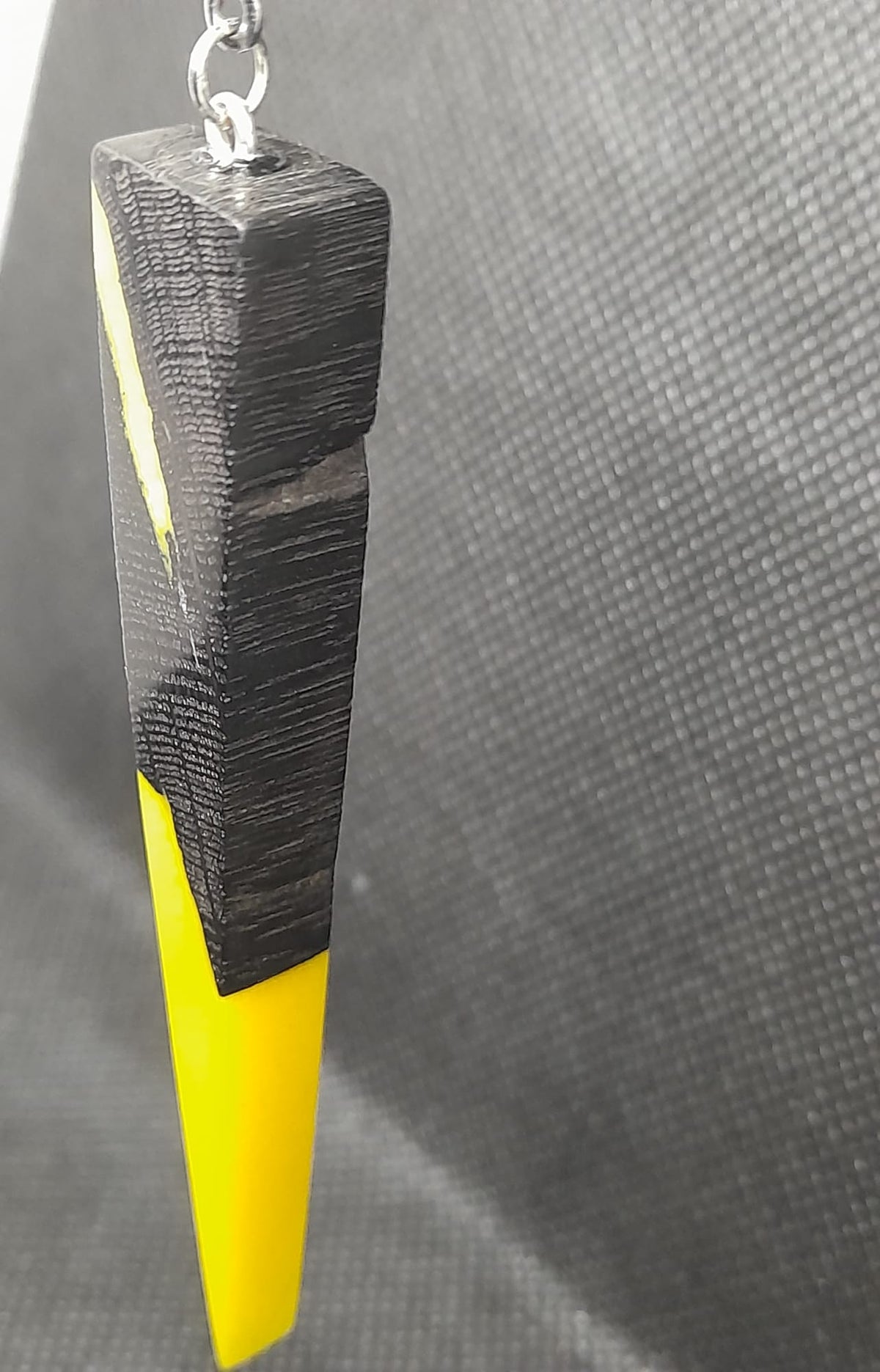 Lightning Strike Pendant – Bog Oak & Yellow Resin