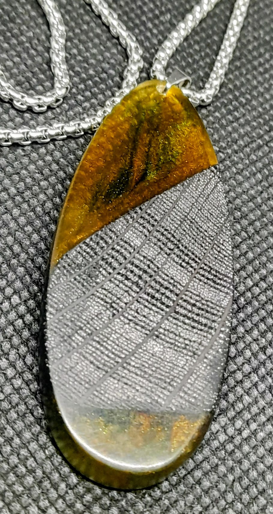 Bog Oak & Resin Oval Pendant Necklace | Ancient Irish Wood Jewellery