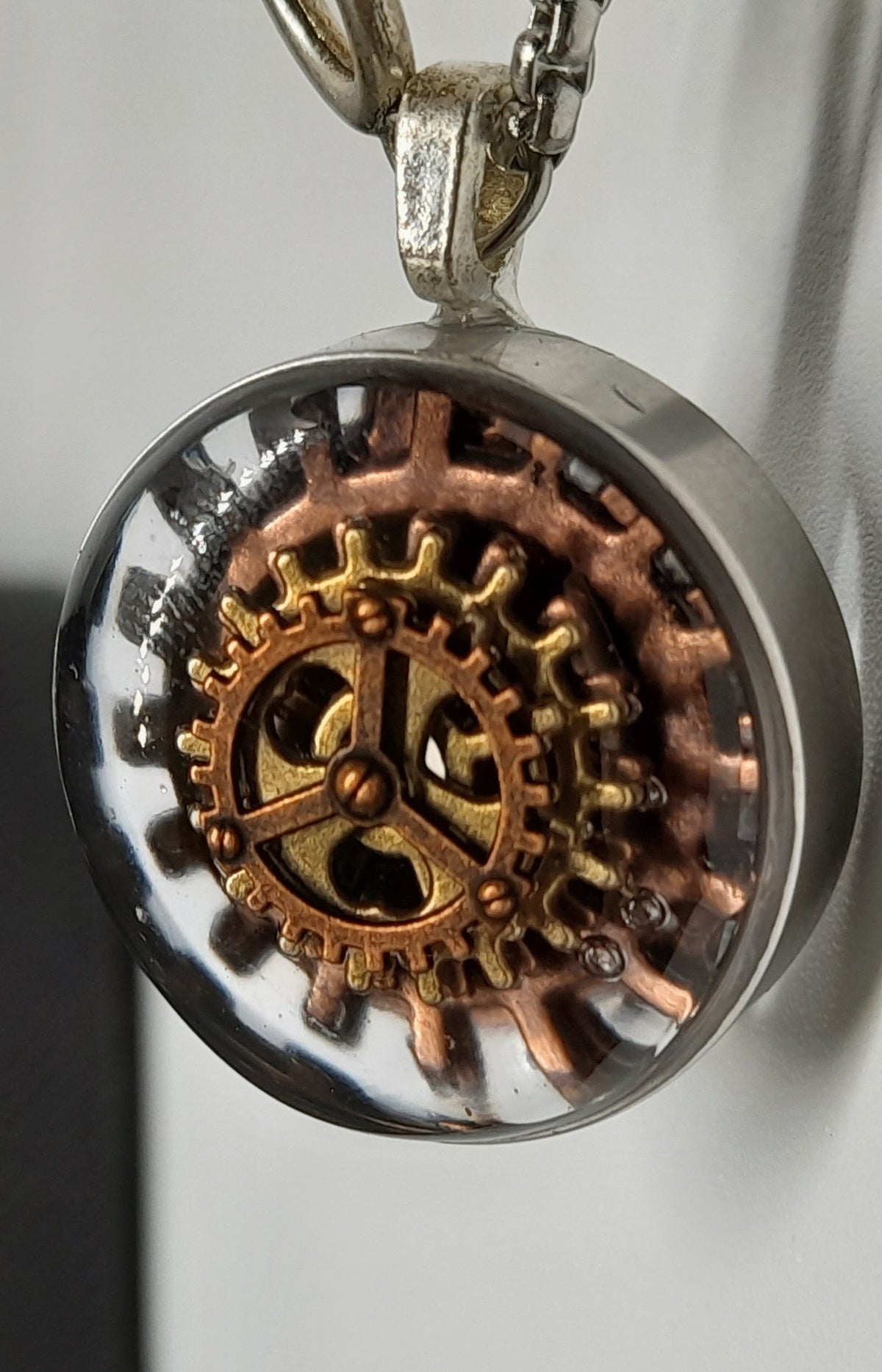 Bronze Gear Steampunk Pendant Necklace | Handcrafted Statement Jewellery