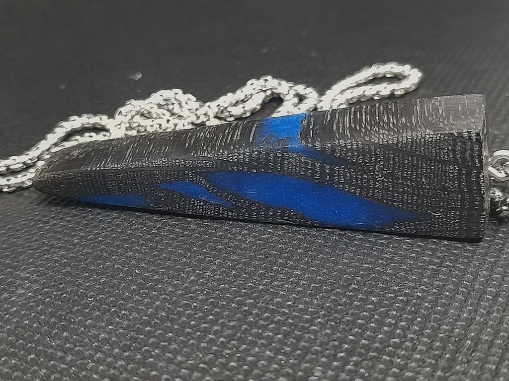 Ancient Bog Oak & Resin Pendant with Titanium-Plated Chain
