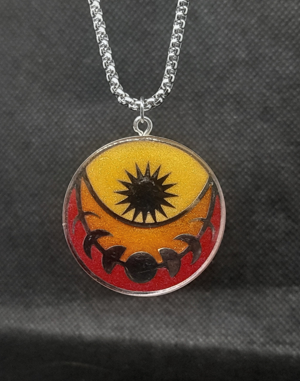 Stainless Steel Pendant on Titanium-Plated Chain