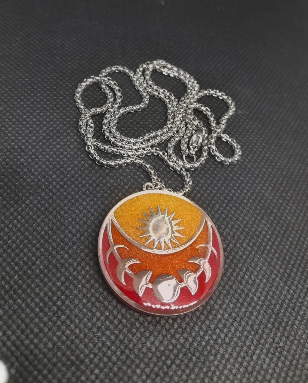 Stainless Steel Pendant on Titanium-Plated Chain