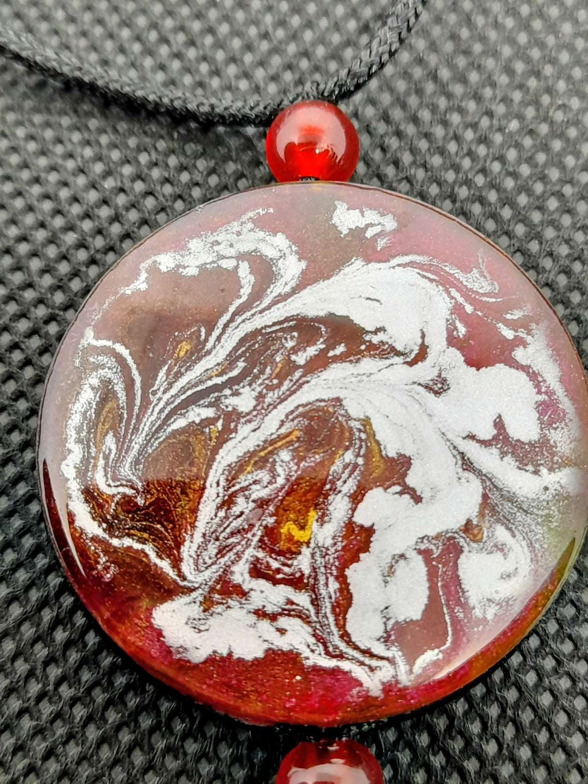 Double-Sided Swirl Resin Pendant Necklace | Handcrafted Celtic Jewellery