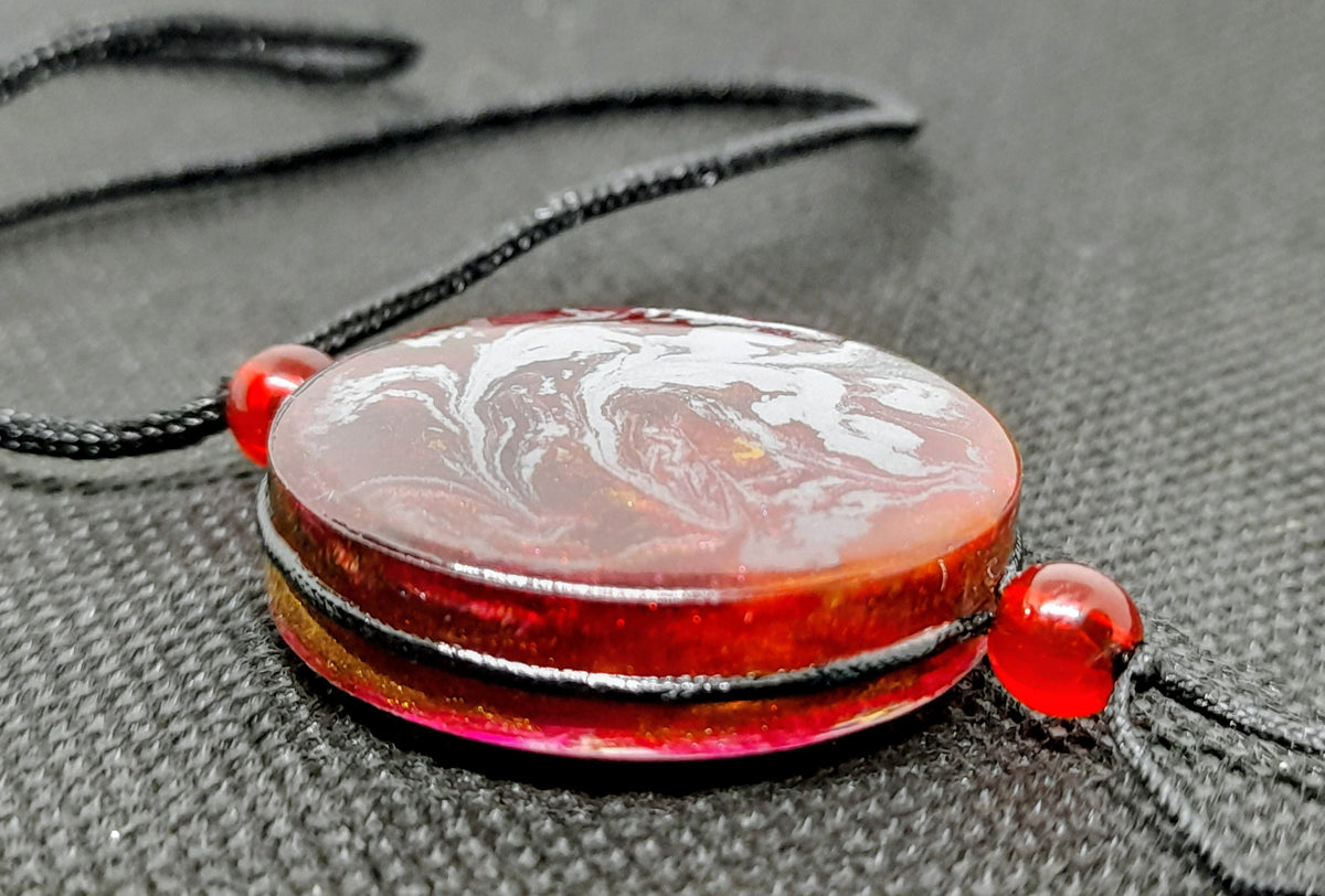 Double-Sided Swirl Resin Pendant Necklace | Handcrafted Celtic Jewellery