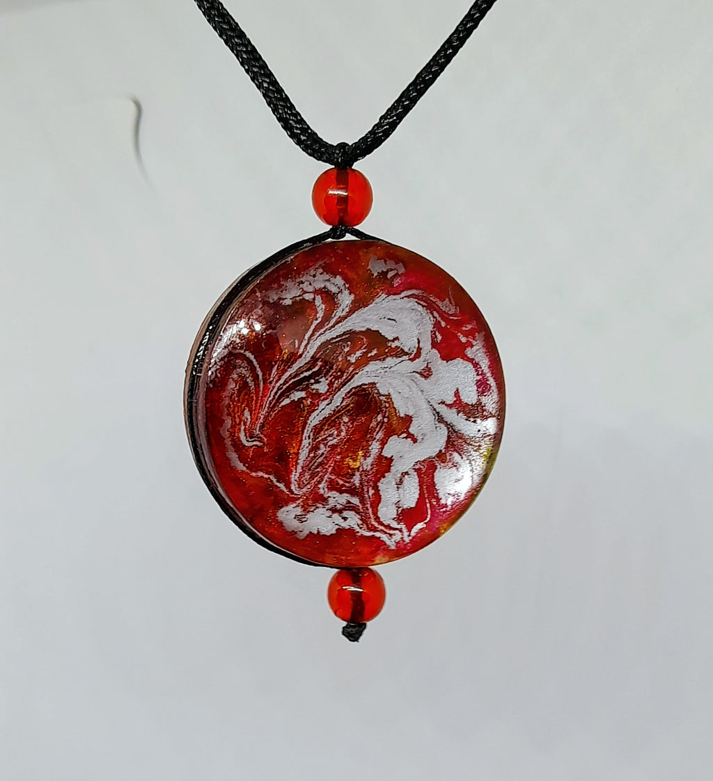 Double-Sided Swirl Resin Pendant Necklace | Handcrafted Celtic Jewellery