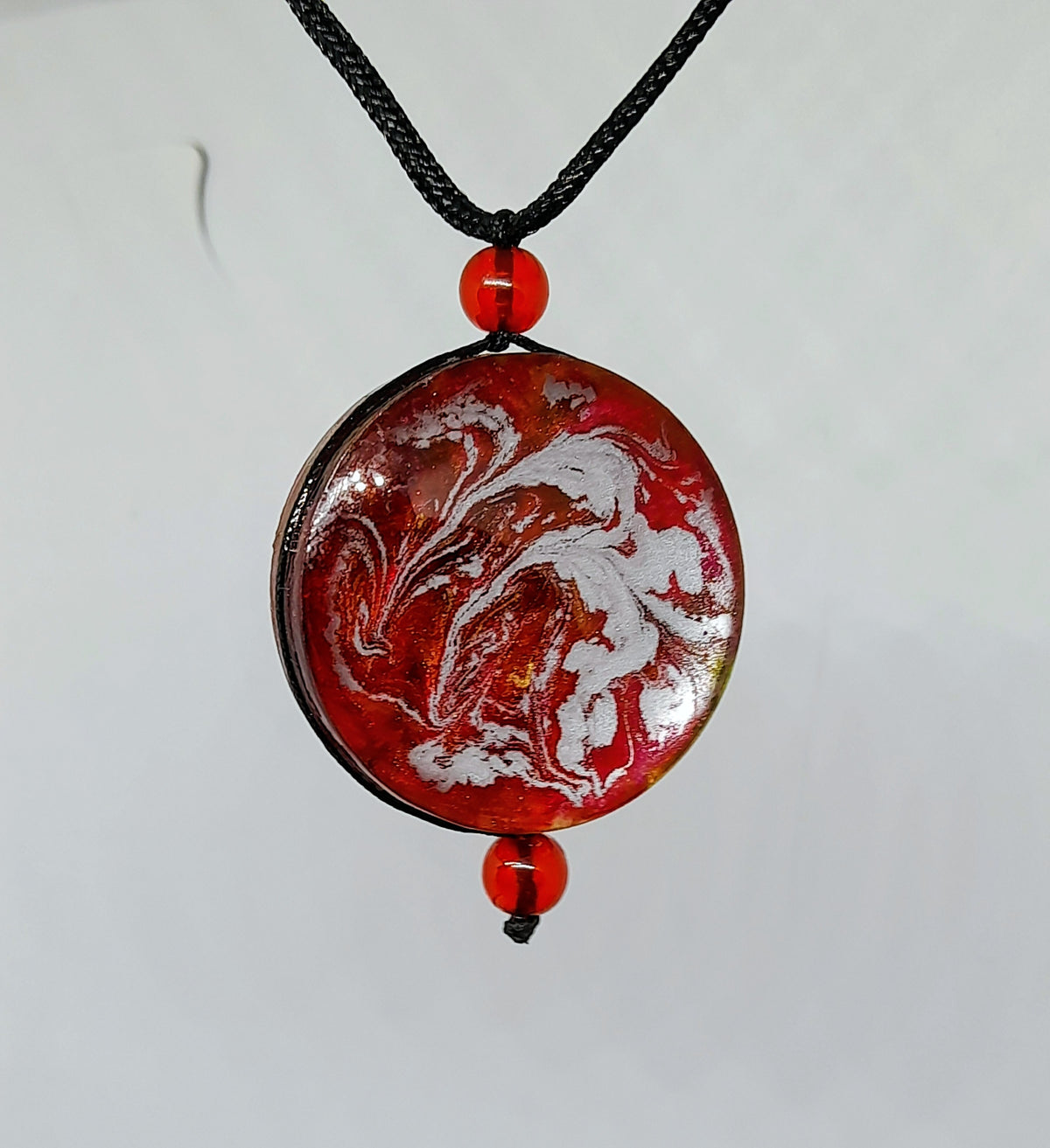 Double-Sided Swirl Resin Pendant Necklace | Handcrafted Celtic Jewellery