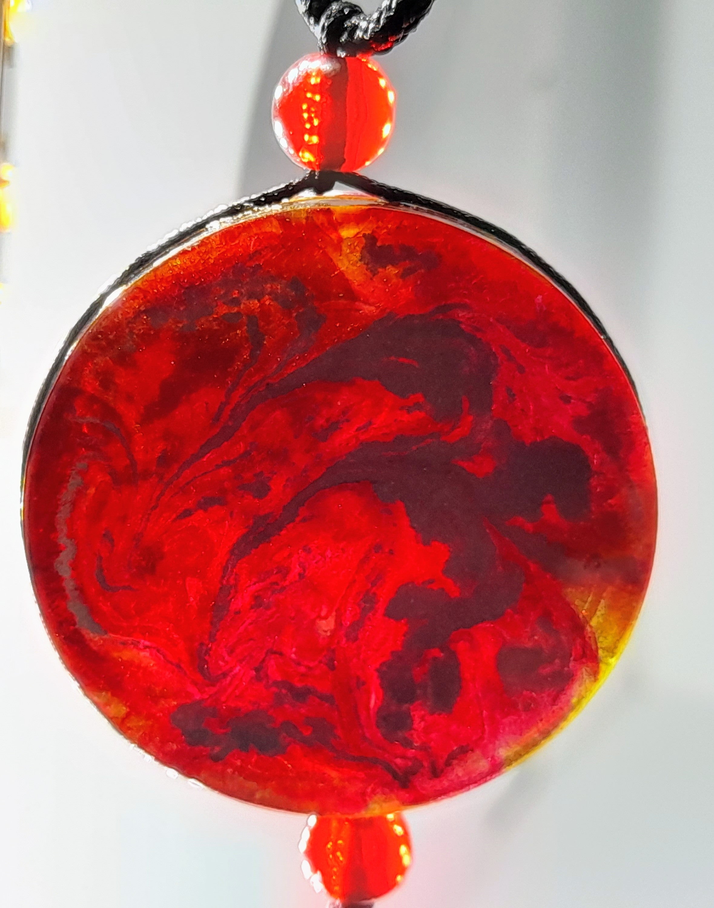 Double-Sided Swirl Resin Pendant Necklace | Handcrafted Celtic Jewellery