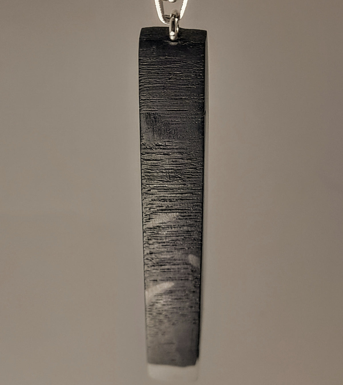 Ancient Irish Bog Oak & Glow-in-the-Dark Resin Pendant | Geometric Statement Necklace