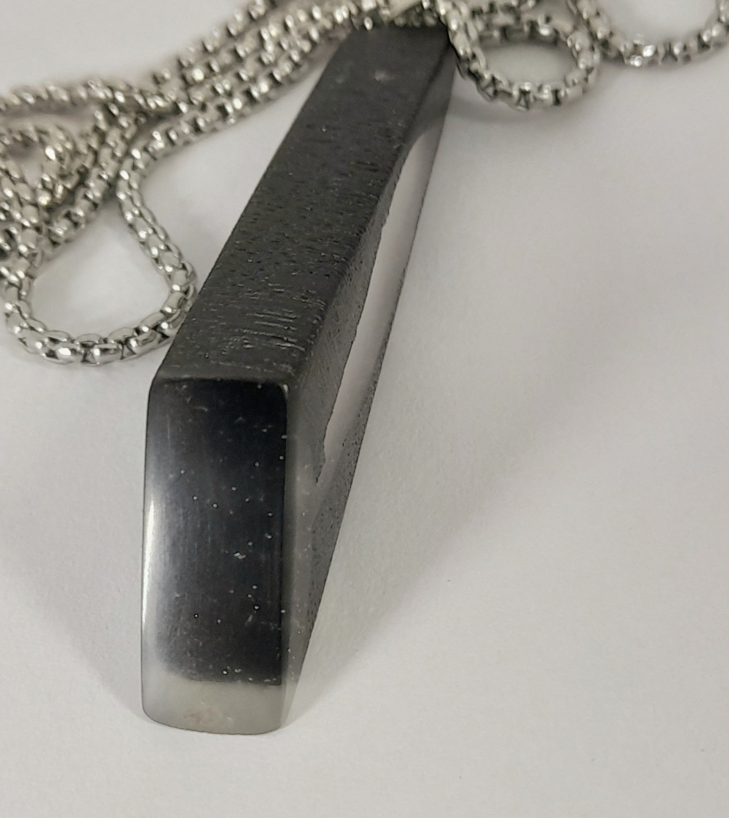 Ancient Irish Bog Oak & Glow-in-the-Dark Resin Pendant | Geometric Statement Necklace