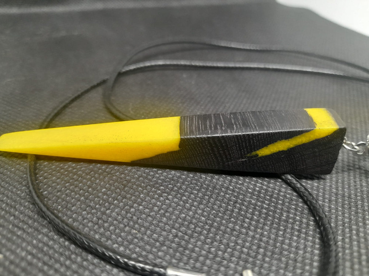 Lightning Strike Pendant – Bog Oak & Yellow Resin