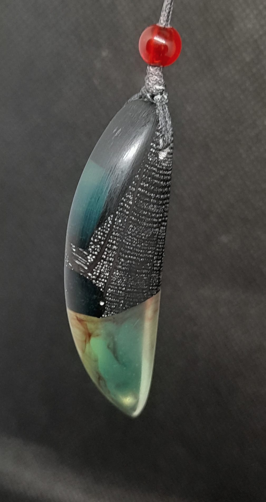 Midnight Tide Pendant – Bog Oak & Resin