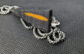 Bog Oak & Golden Resin Triangle Pendant Necklace