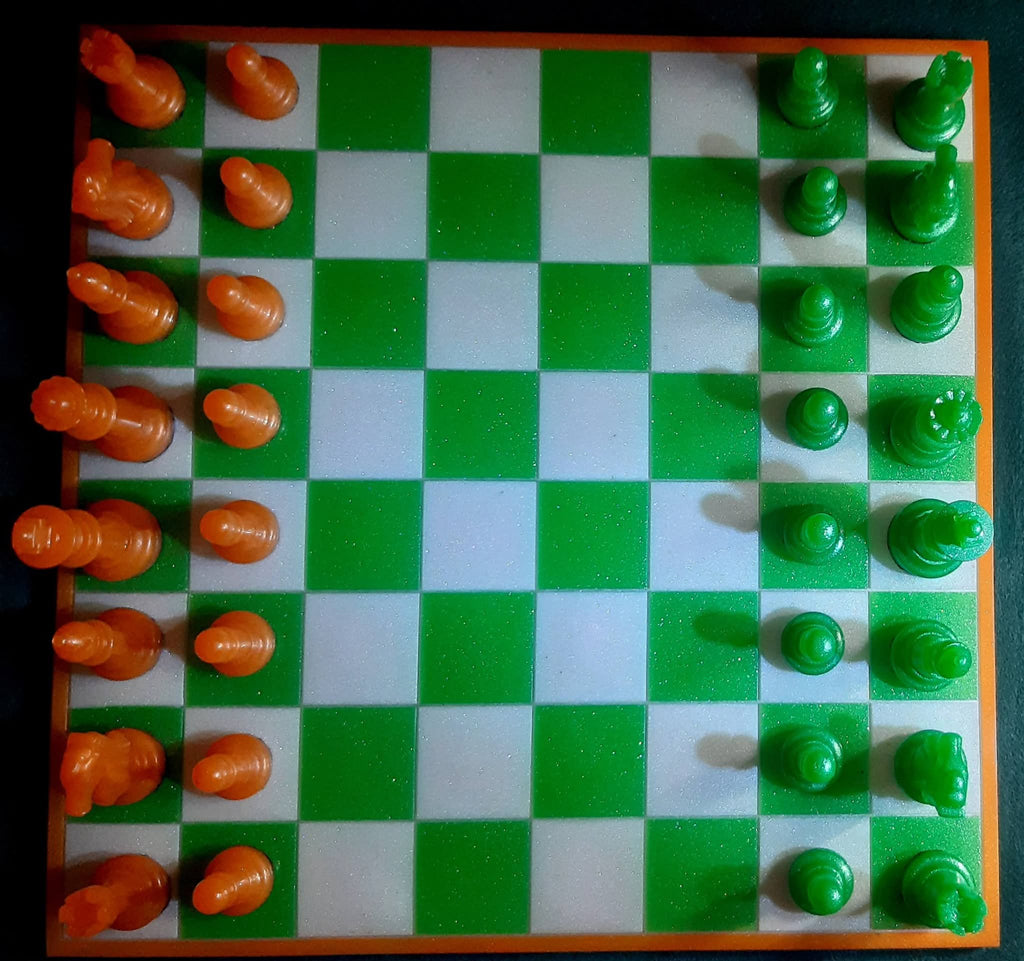 Irish Resin Chess Set — Green & Orange