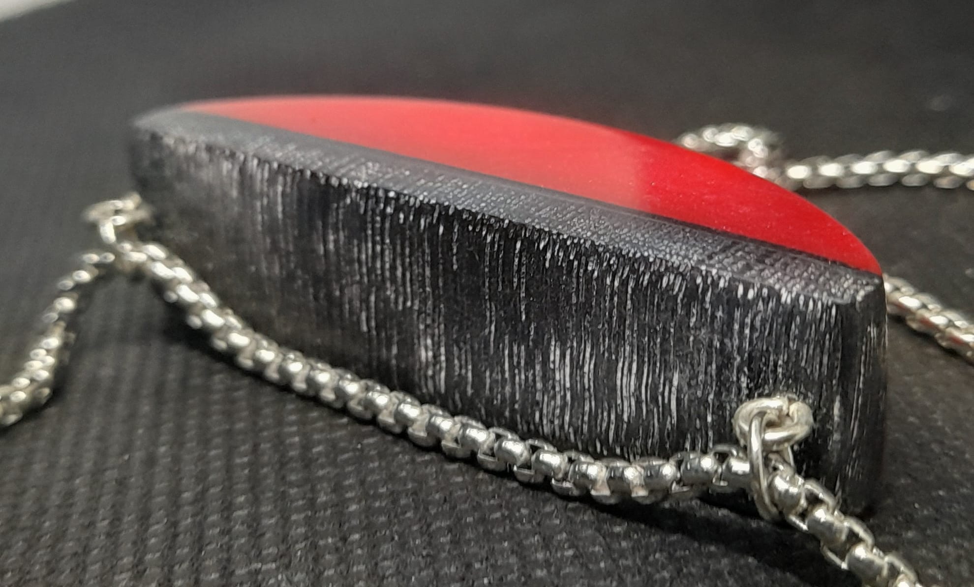 Blood Moon Necklace – Bog Oak & Red Resin